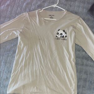 Long sleeve tan panda shirt
